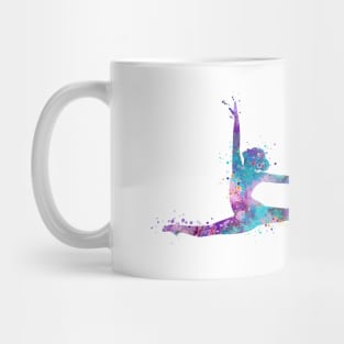 Girl Gymnastics Twine Watercolor Silhouette Mug